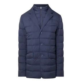 HERNO Quilted Single-Breasted Jacket - Dark Blue