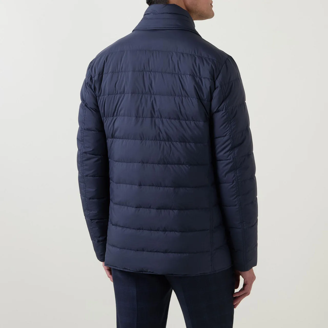 HERNO Quilted Single-Breasted Jacket - Dark Blue