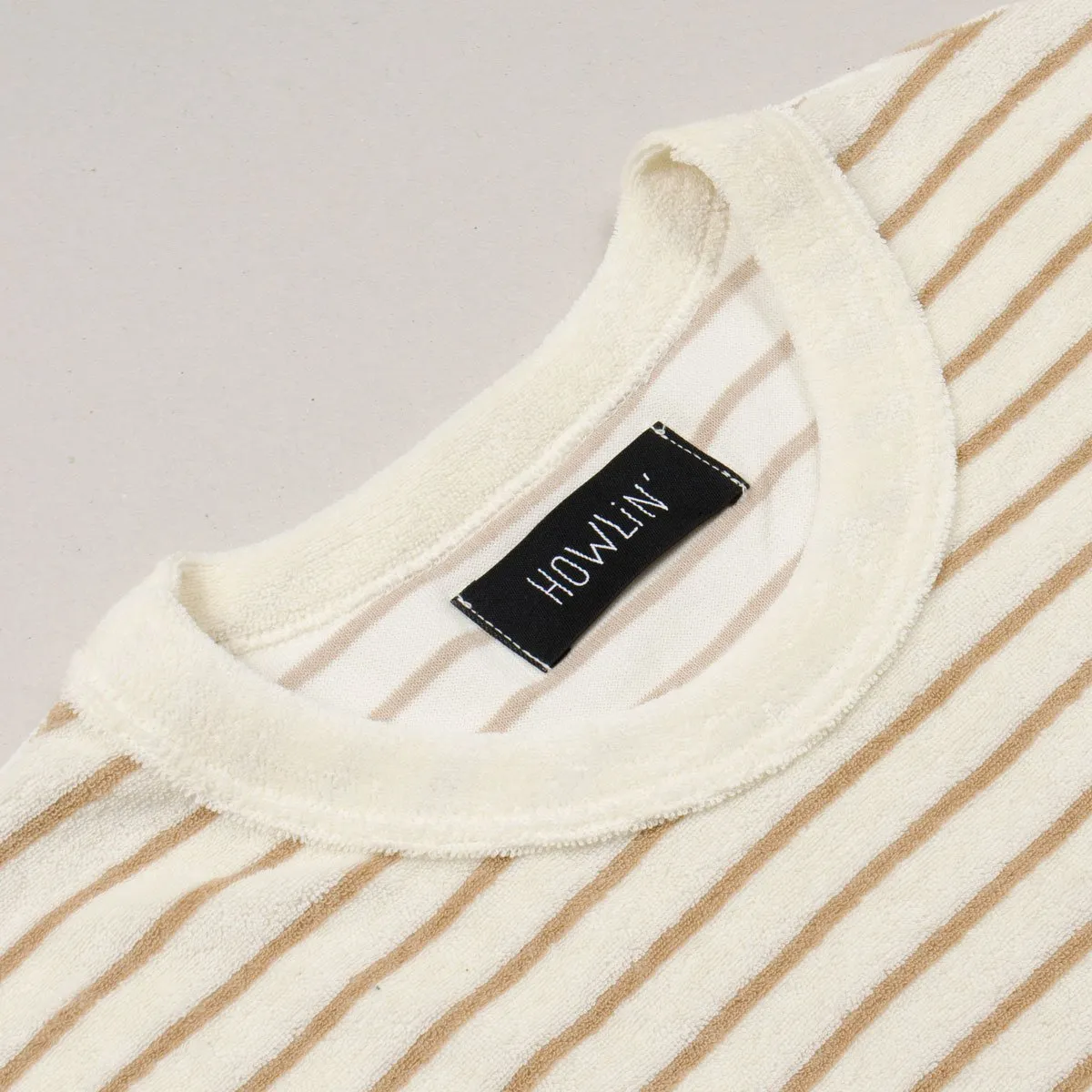 Howlin' - Psycho Killer Striped Towel T-shirt - Bronze / Cream