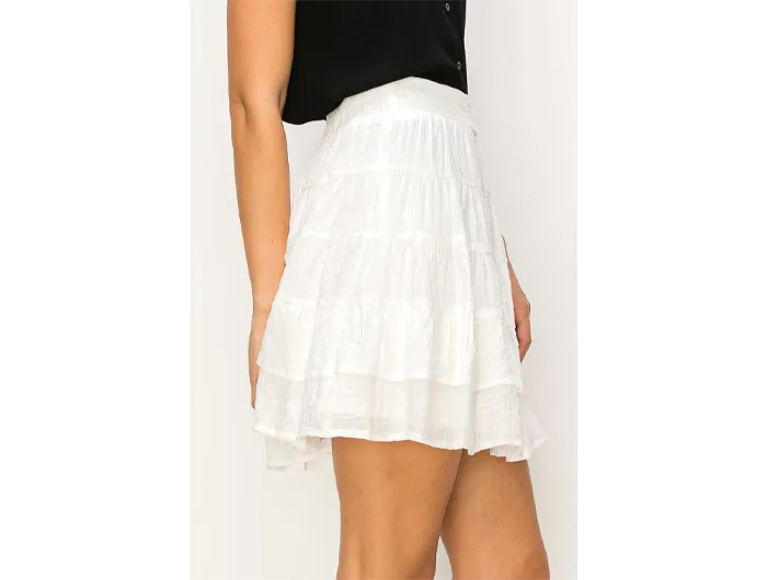 Hyfve Women's High-Waisted Tiered Mini Skirt