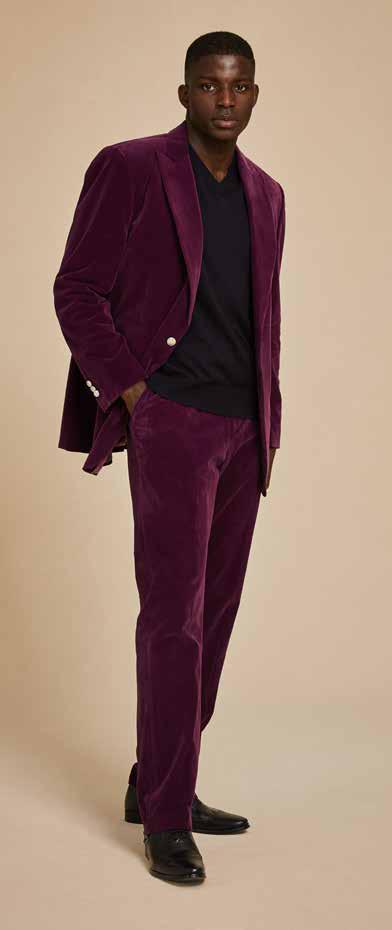 Inserch Single Breasted Peak Lapel Velvet Suit BL007-166 Deep Violet