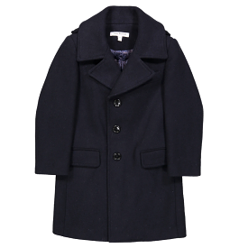 Isaac Mizrahi Boys Navy Single Breasted Wool Coat_ CT1013