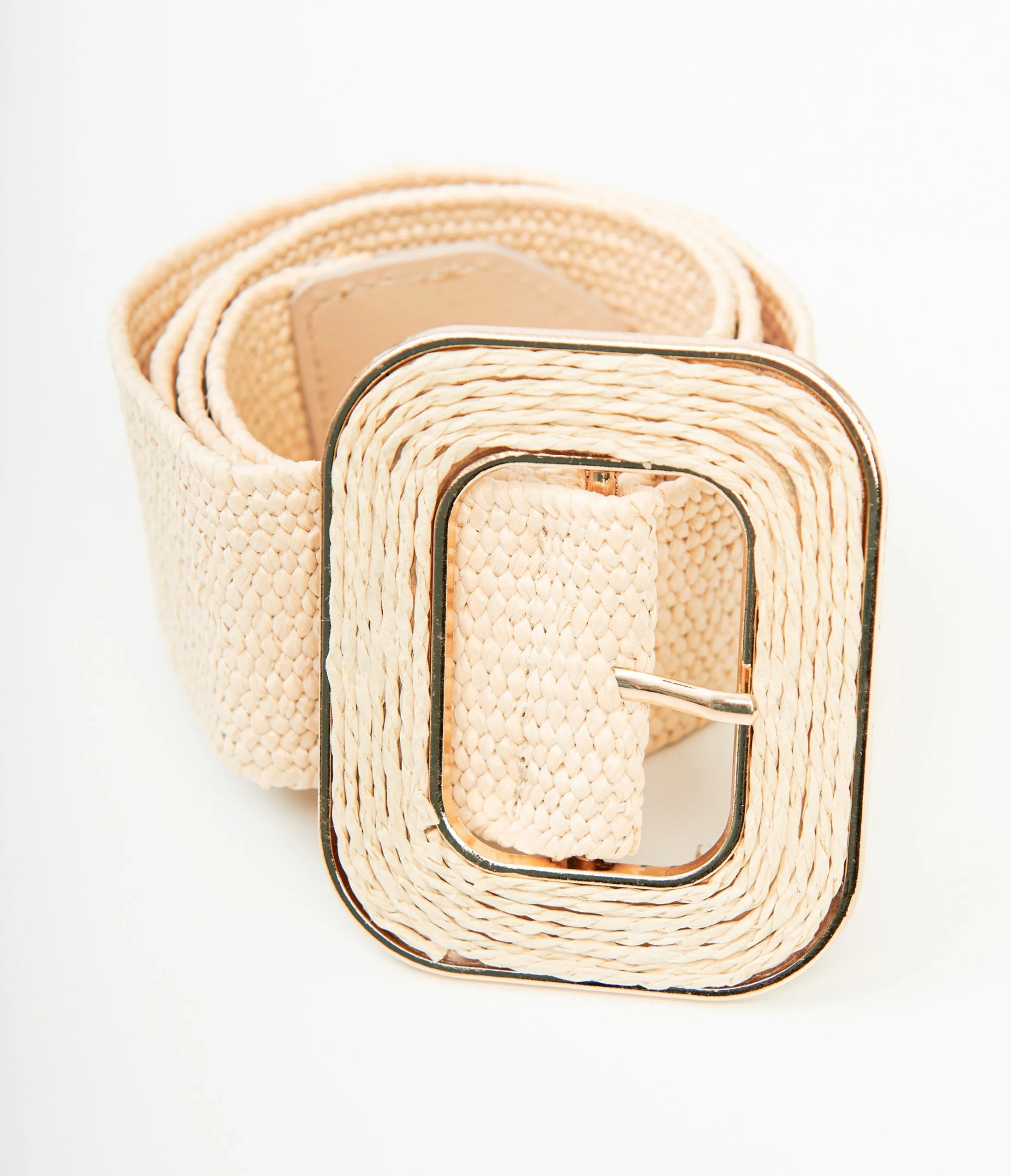 Ivory Woven Square Belt