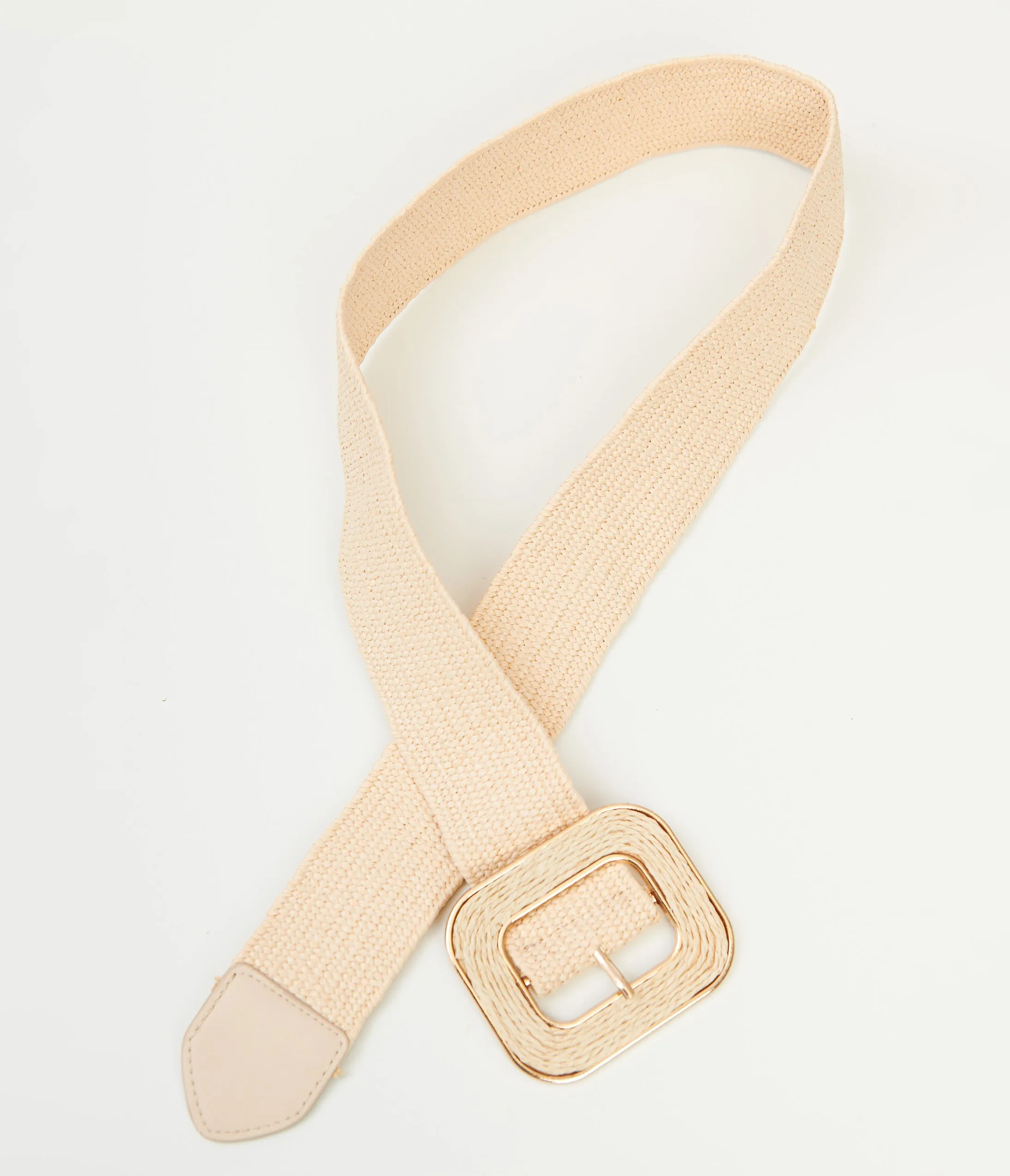 Ivory Woven Square Belt