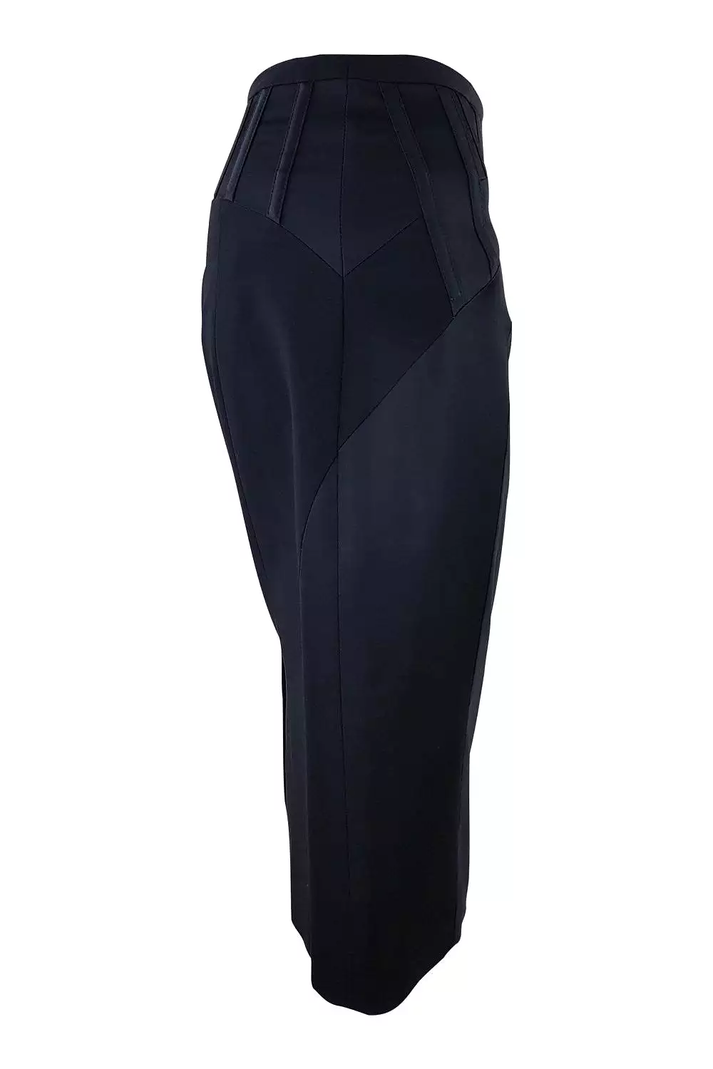 KAREN MILLEN Black Boned Fitted Pencil Skirt (UK 10)