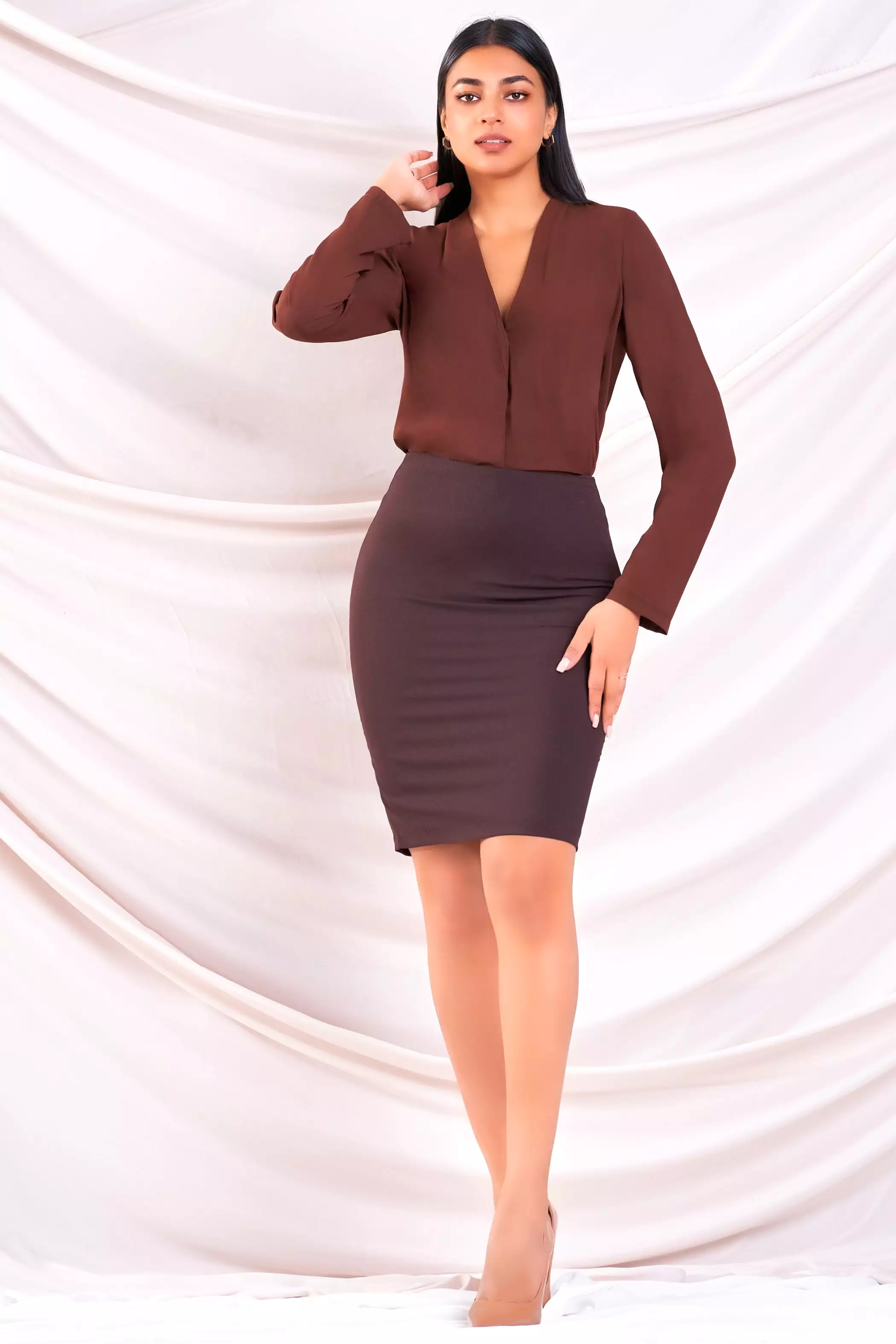 Knee Length Pencil Skirt