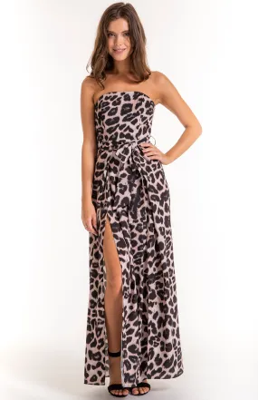 Leopard Print Split Leg Waist Detail Printed Jumpsuit (SSJP7-12A) 