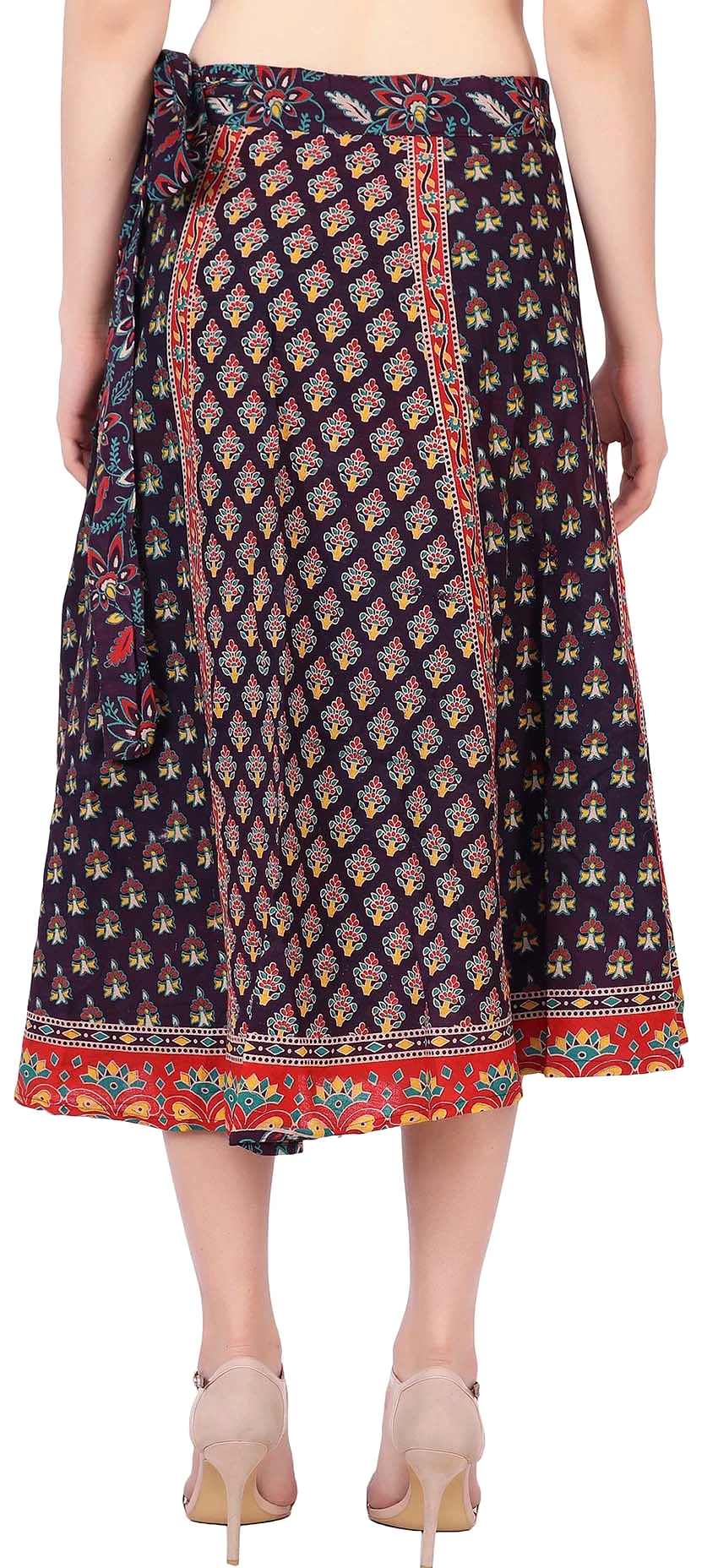 Long Cotton Wrap Around Skirt Women's India Clothes (Purple, One Size)