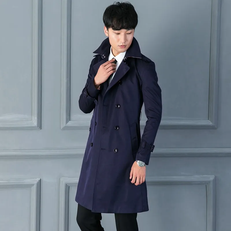 Long Double Breasted Spring And Autumn Slim British Business Coat