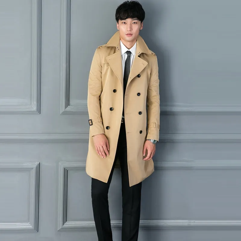 Long Double Breasted Spring And Autumn Slim British Business Coat