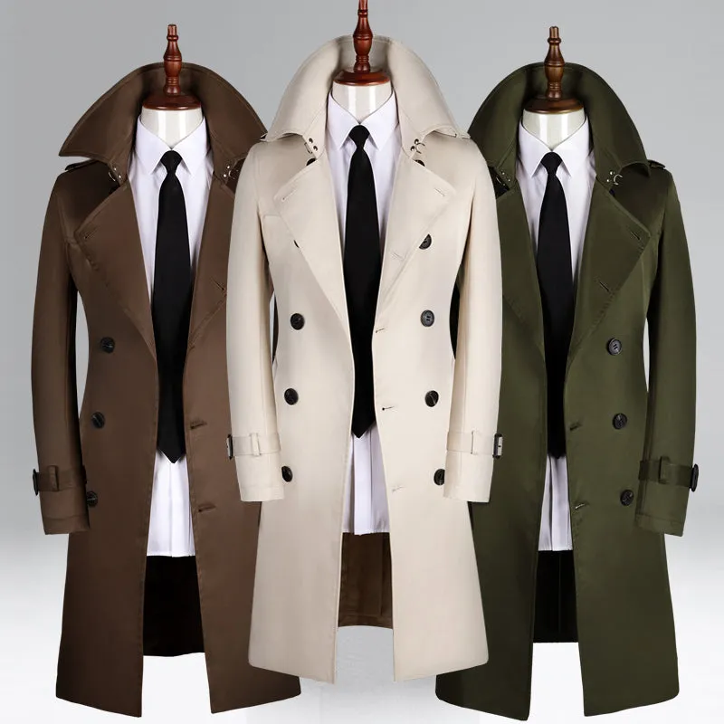 Long Double Breasted Spring And Autumn Slim British Business Coat