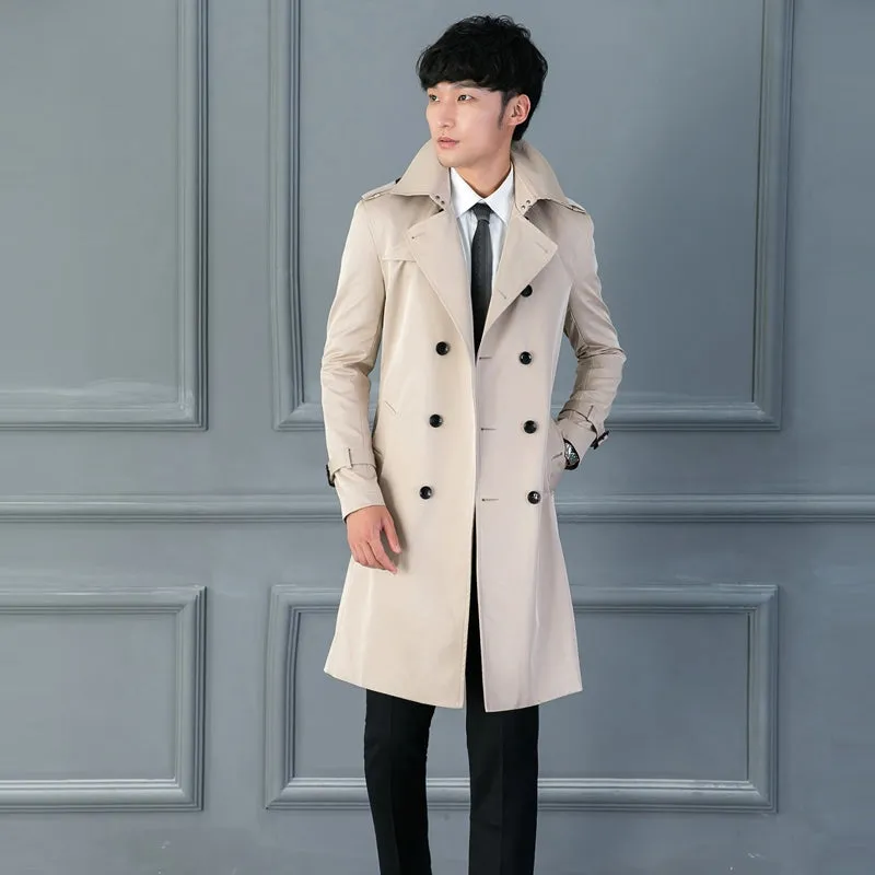 Long Double Breasted Spring And Autumn Slim British Business Coat