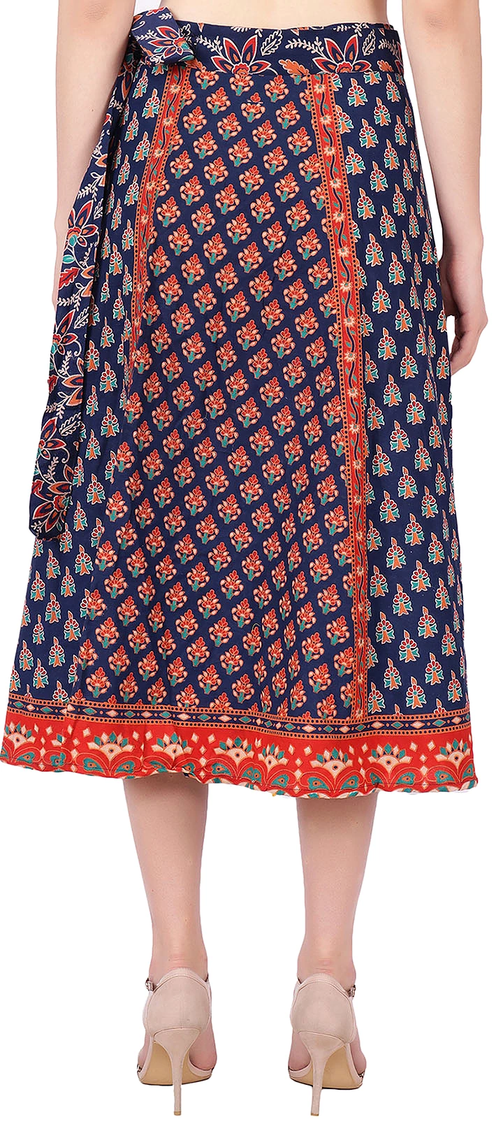 Long India Skirt Women's Cotton Ethnic Indian Clothing (Blue, One Size)