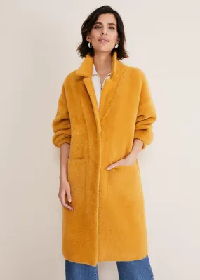 Maddie Balloon Sleeve Fluffy Knit Coat