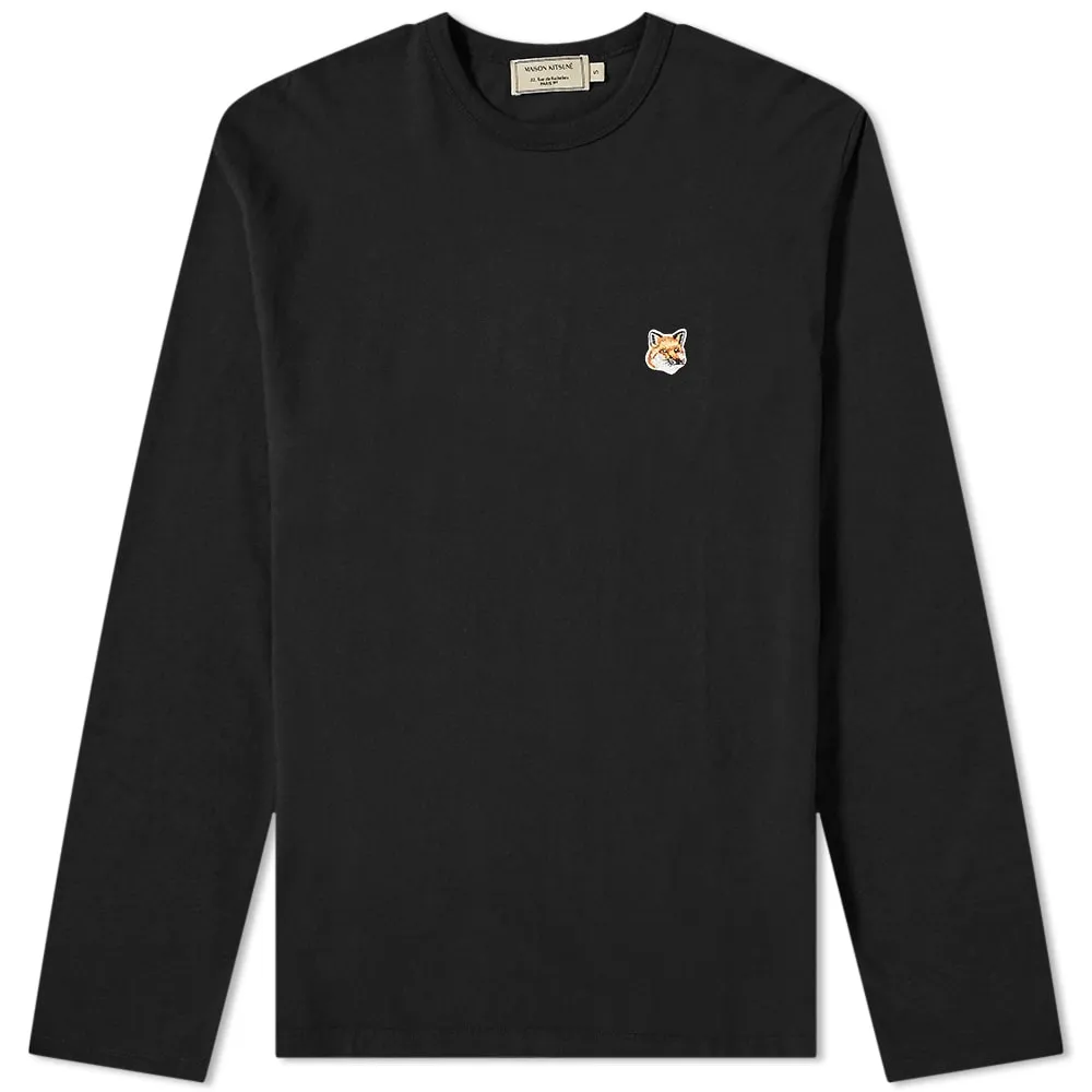 Maison Kitsuné Long Sleeve Fox Head Patch T-ShirtBlack