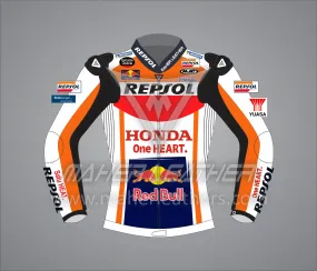 Marc Marquez Honda Repsol Racing Leather Motorcycle Jacket 2023