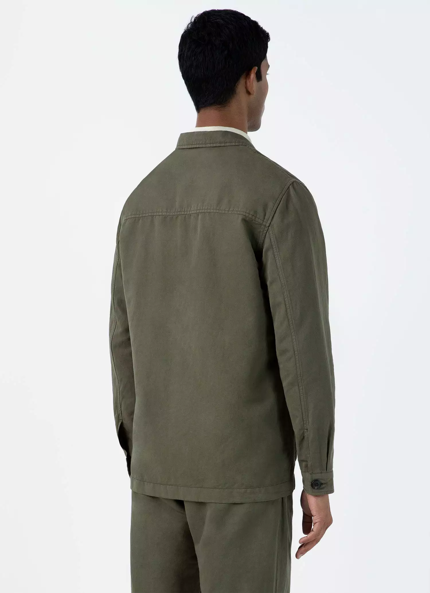 Men's Cotton Linen Twin Pocket Jacket in Khaki