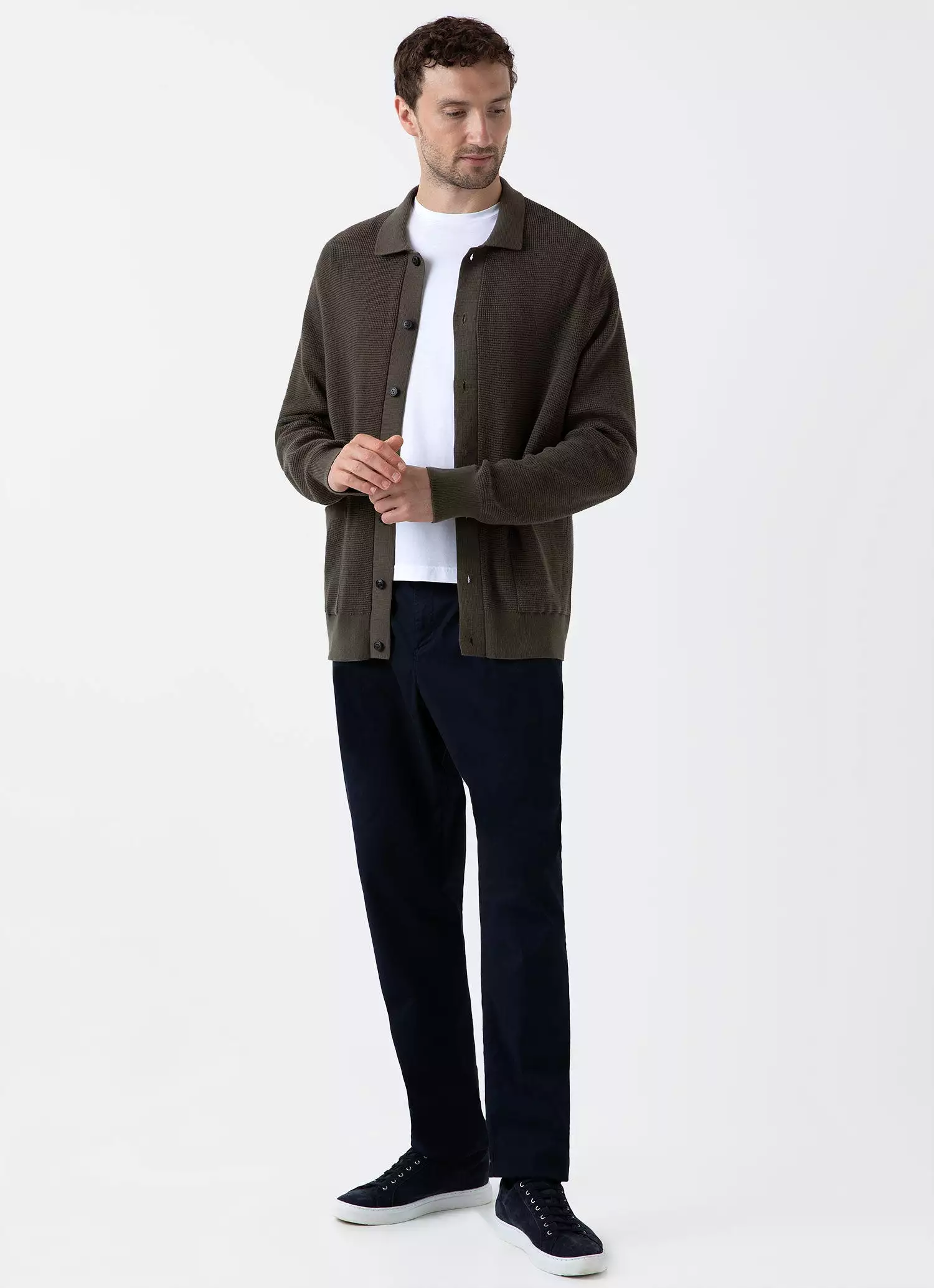 Men's Waffle Stitch Jacket in Khaki