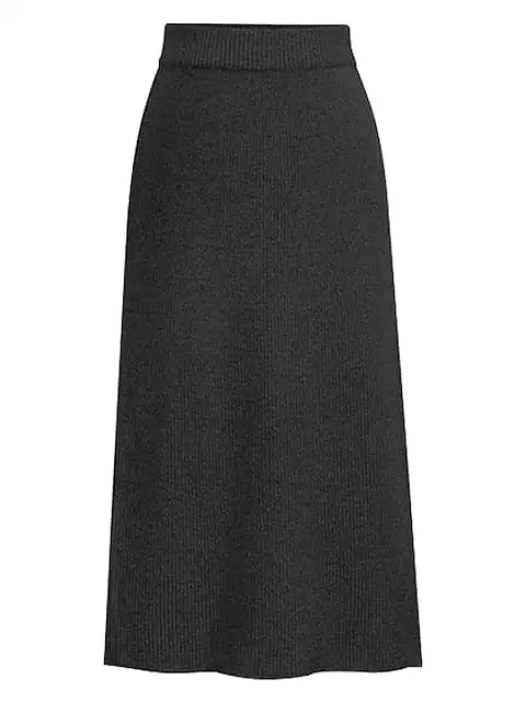 Midi Split Design Knitting Woolen Pencil Skirt