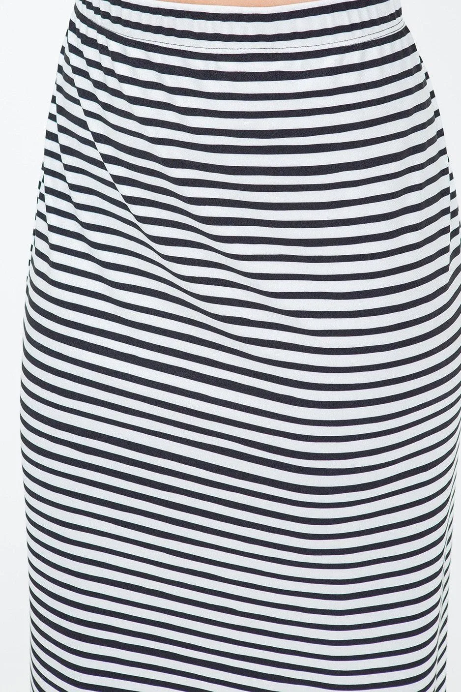 Miss Amy Pencil Skirt (Regular & Plus)-Black & White Stripes