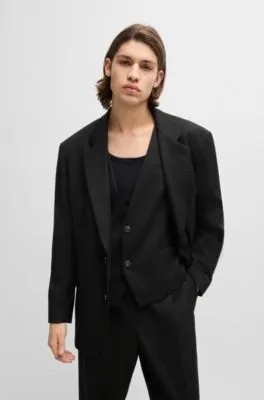 Modern-fit all-gender jacket in stretch fabric