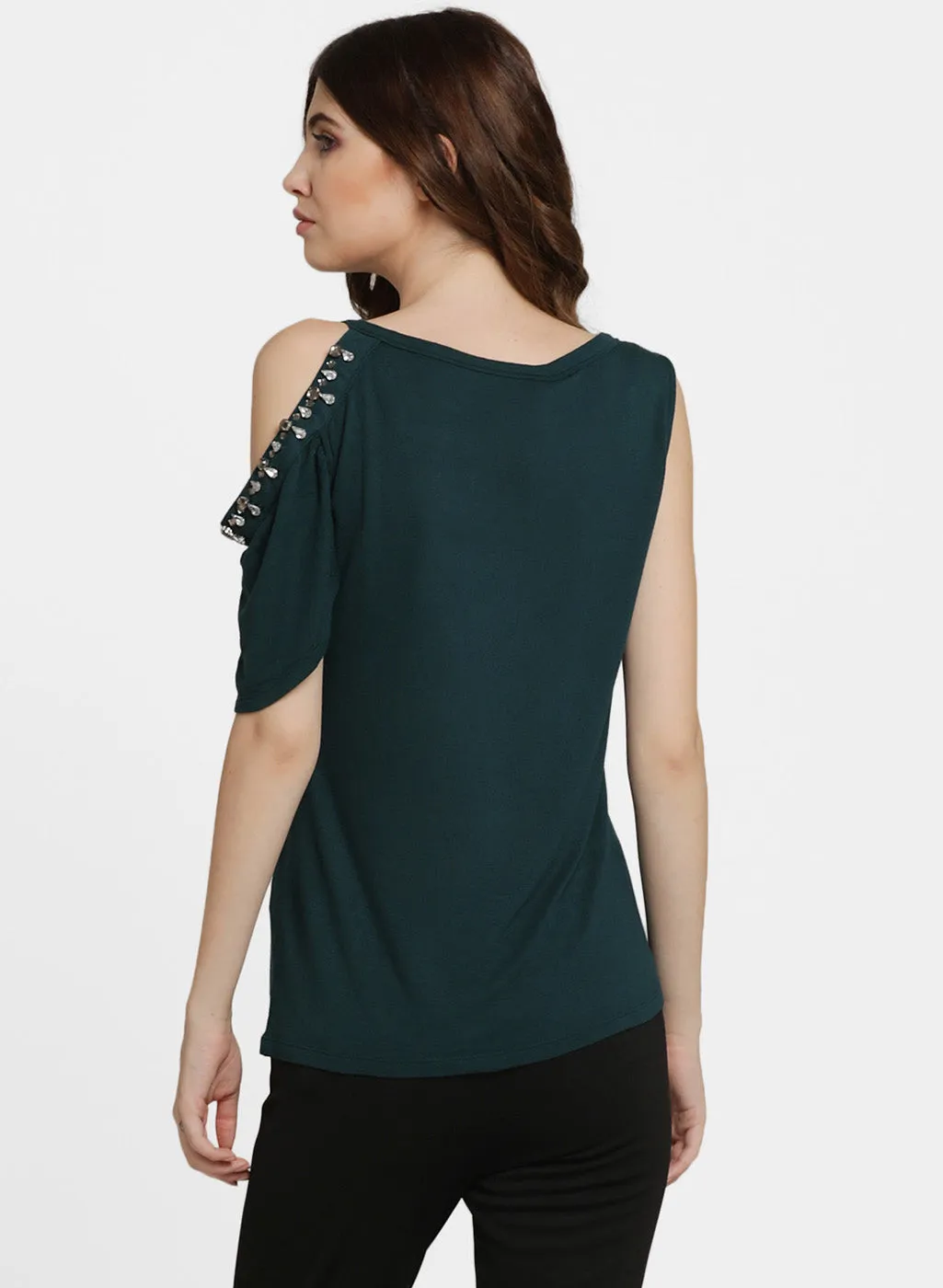 Moselle Embellished Cold Shoulder T Shirt