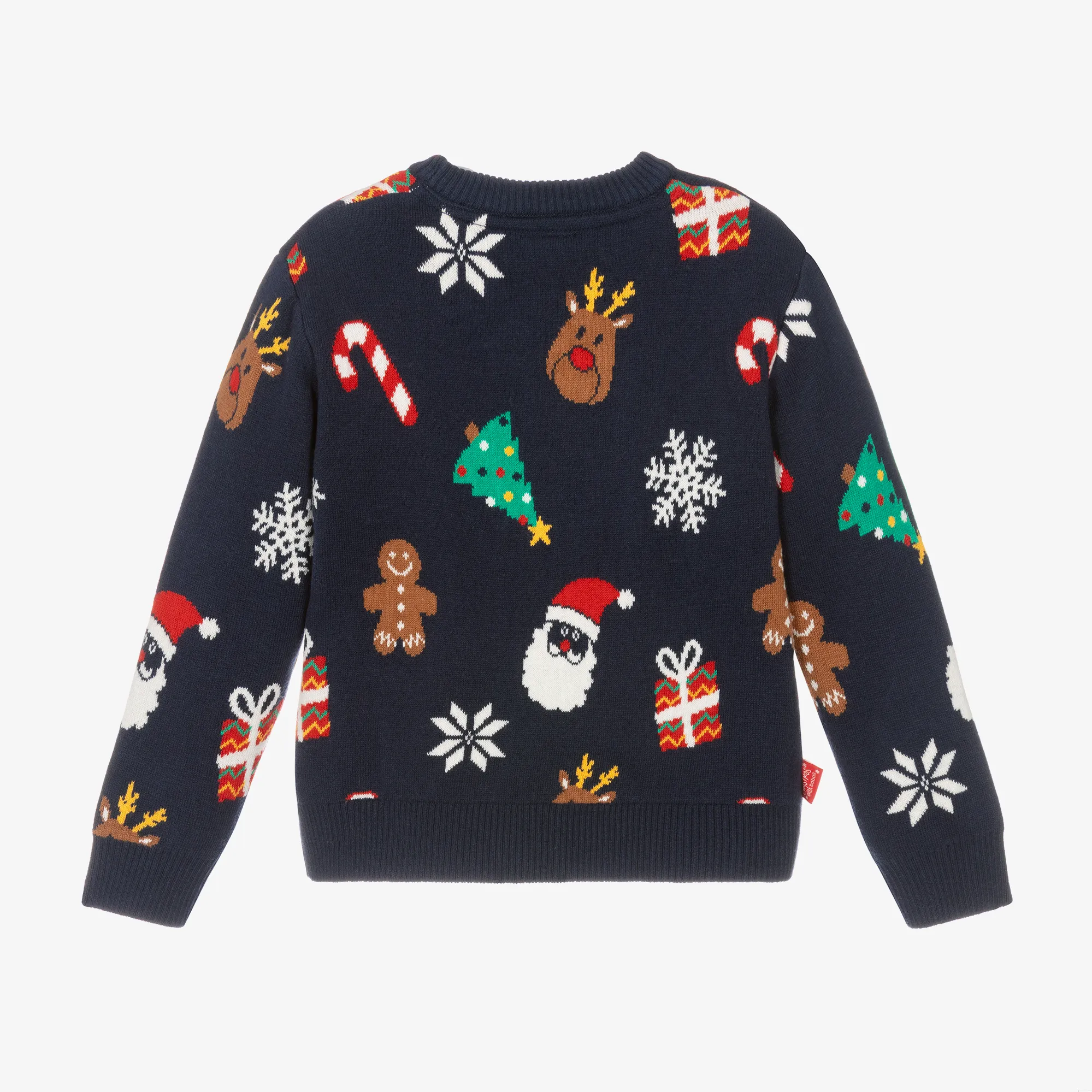 Navy Blue Knitted Festive Sweater