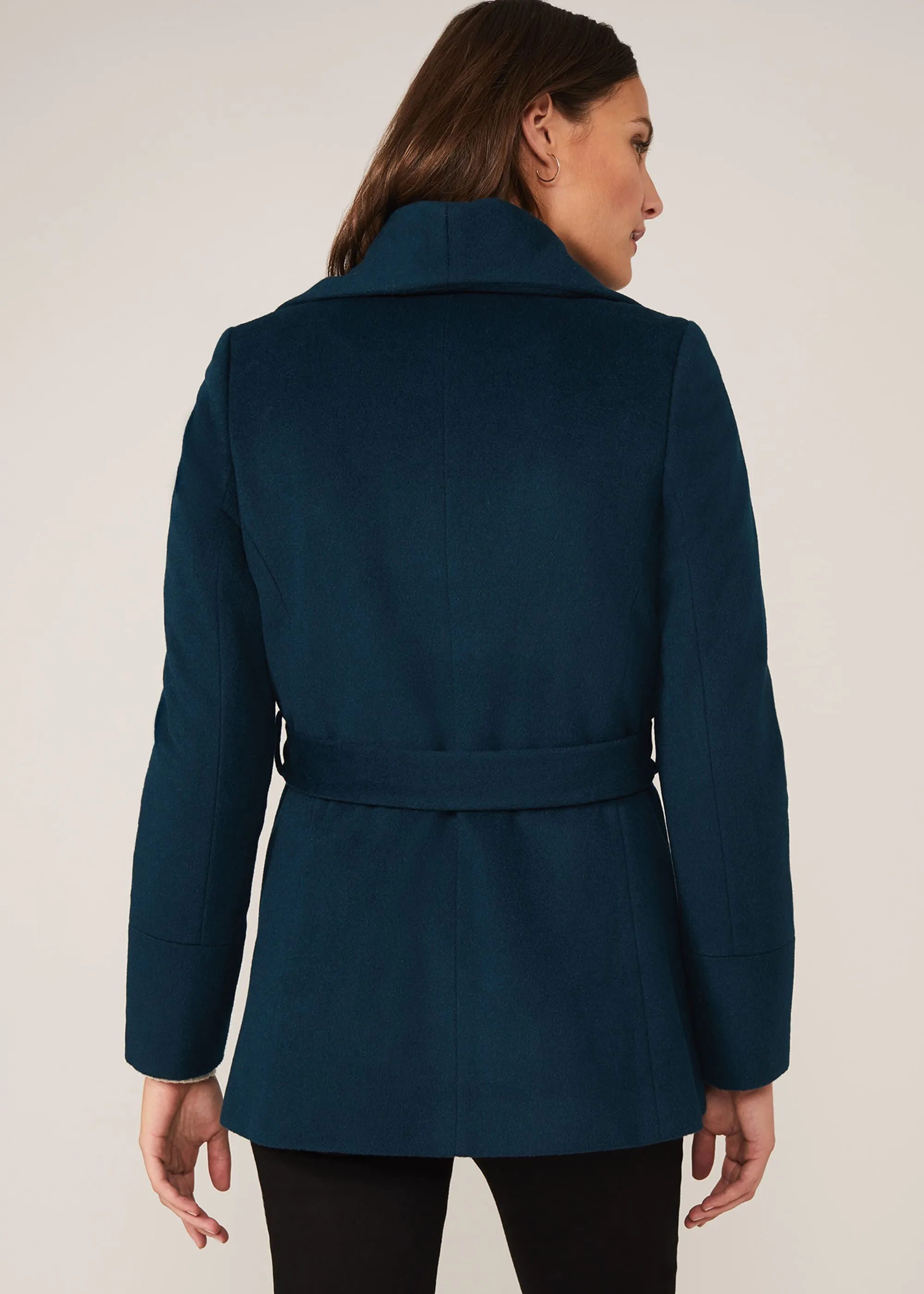 Nicci Short Wrap Wool Coat