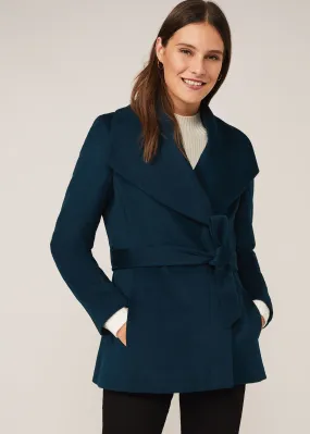 Nicci Short Wrap Wool Coat