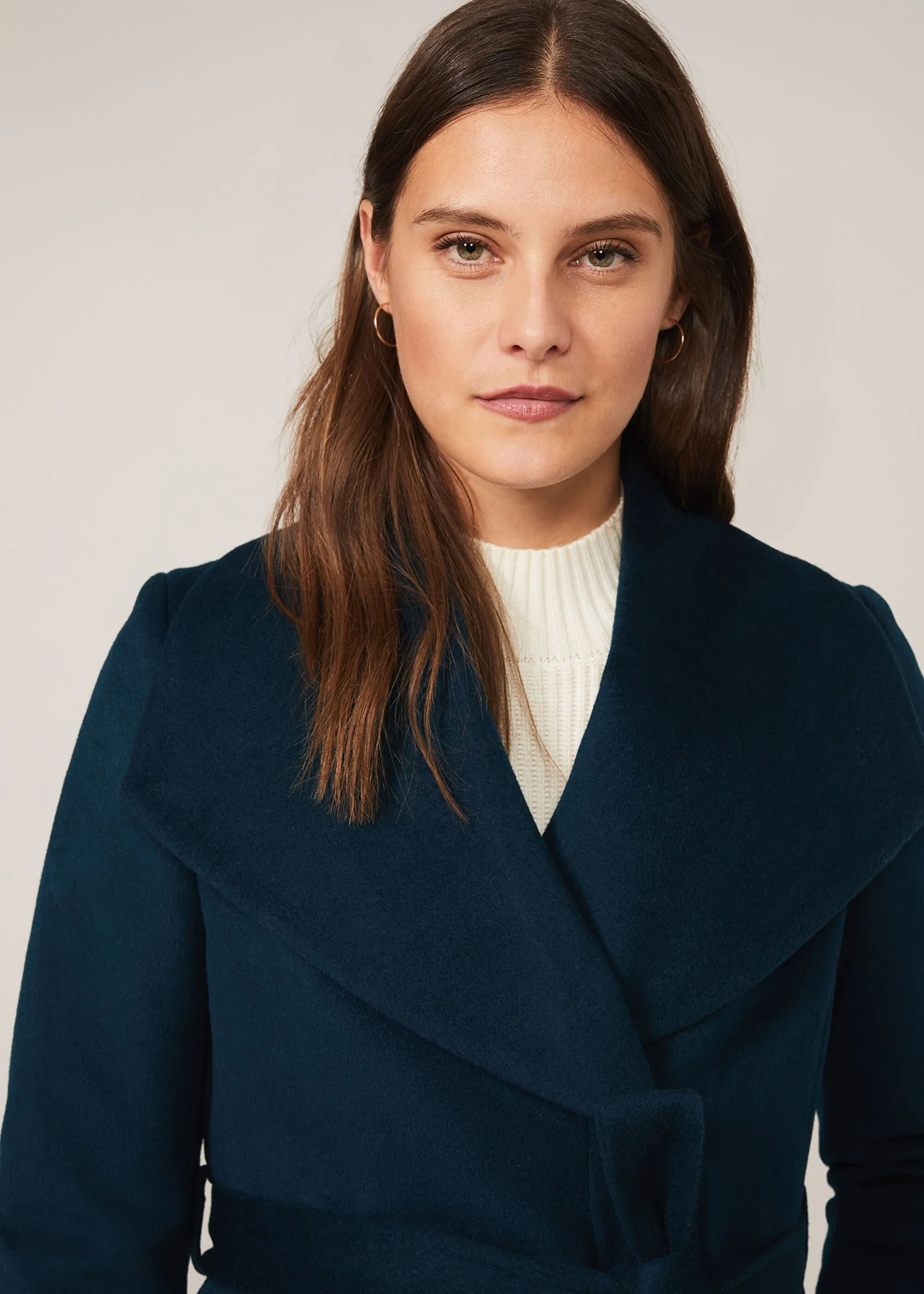 Nicci Short Wrap Wool Coat