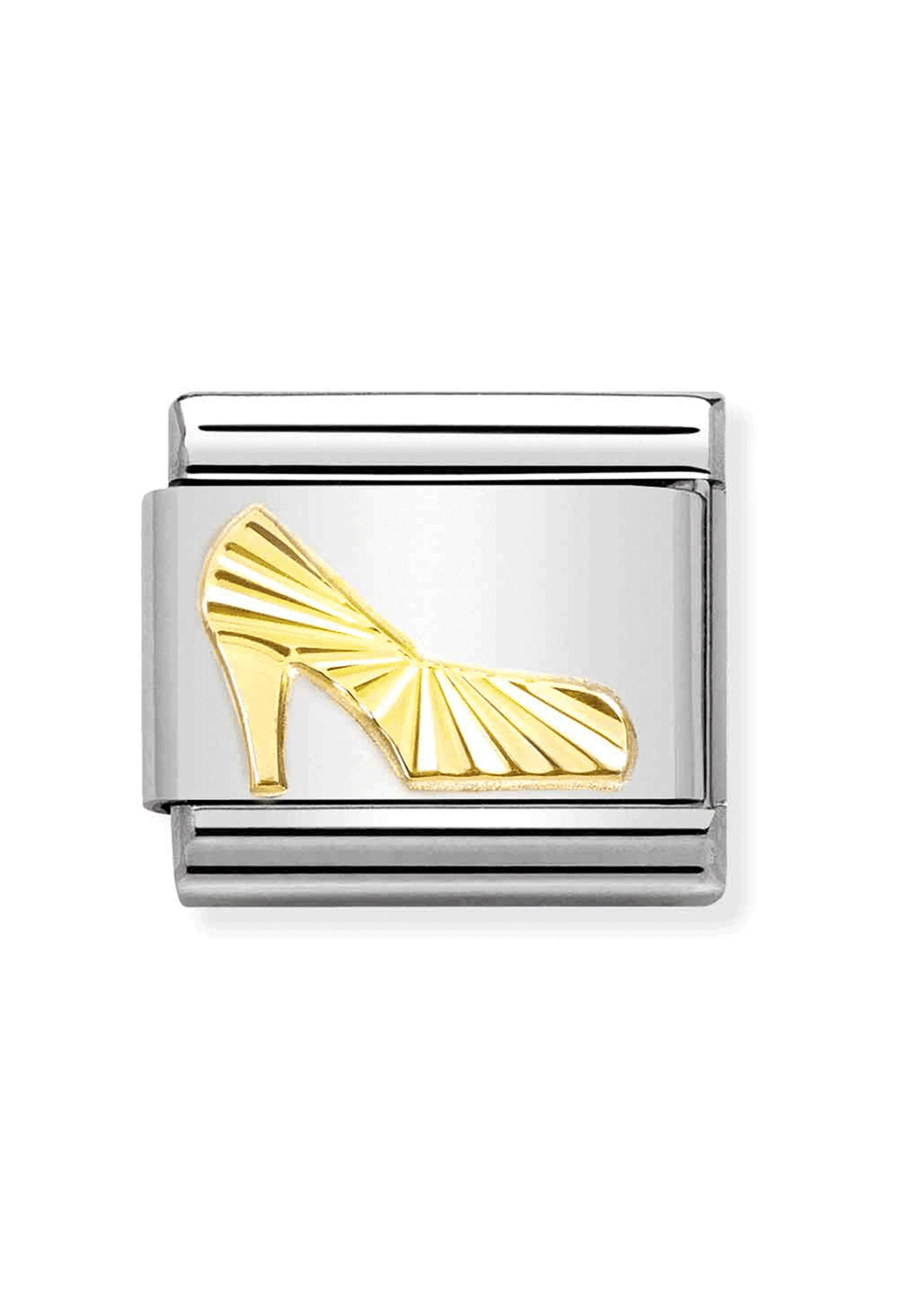 Nomination Composable Classic SYMBOLS DIAMOND-CUT SHOE in Steel and Bonded Yellow Gold