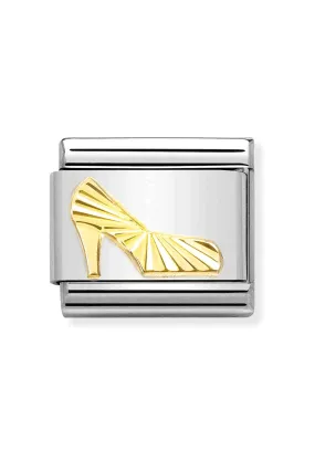 Nomination Composable Classic SYMBOLS DIAMOND-CUT SHOE in Steel and Bonded Yellow Gold