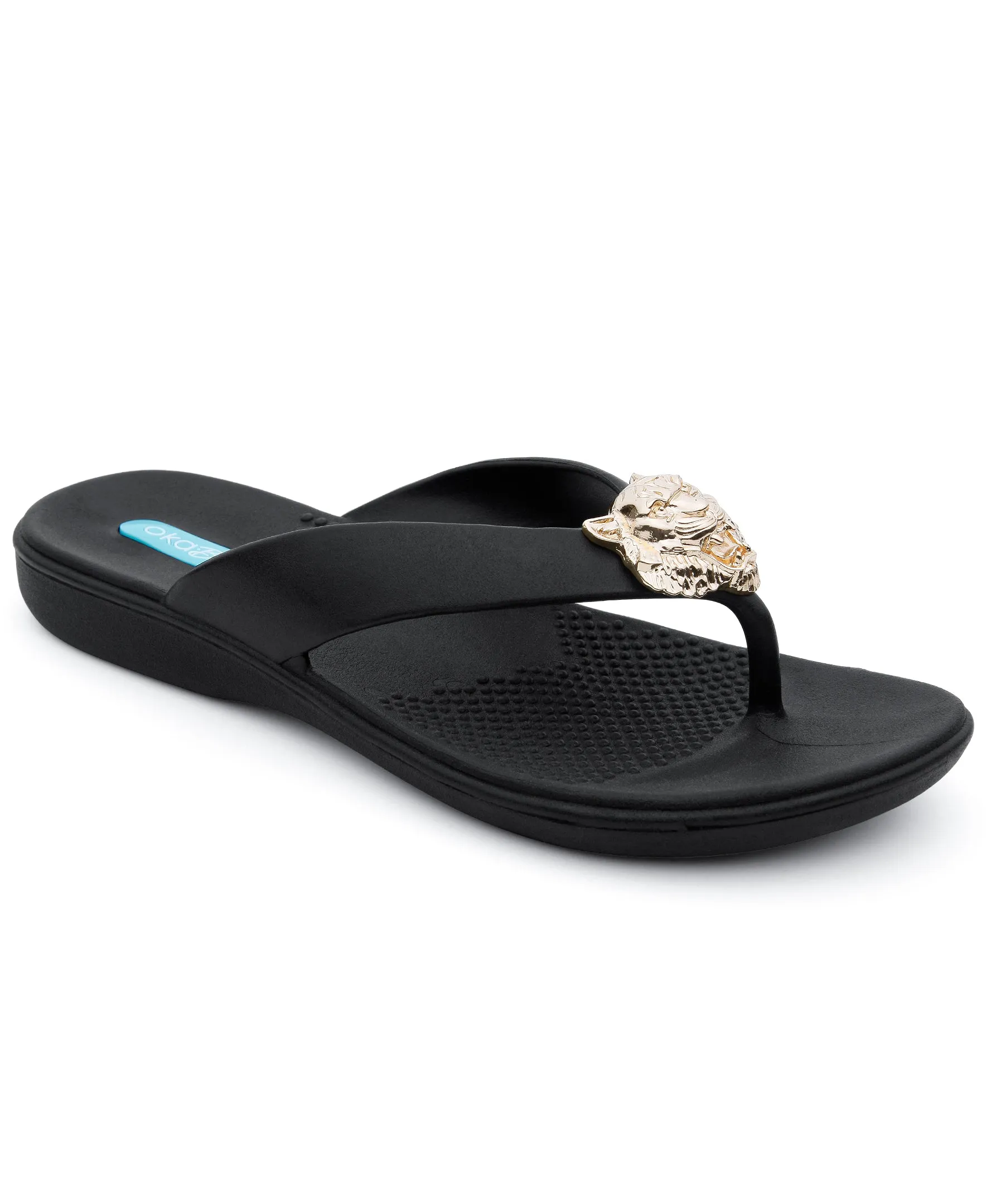 Oka-B Aubie Women's Flip Flops with Trendy Tiger Charm