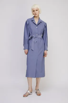 OPUSION Long-Sleeve Dress/Spring Coat with Belt-Purple