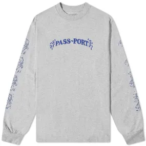 Pass-Port Long Sleeve Sweat Logo T-ShirtGrey Heather