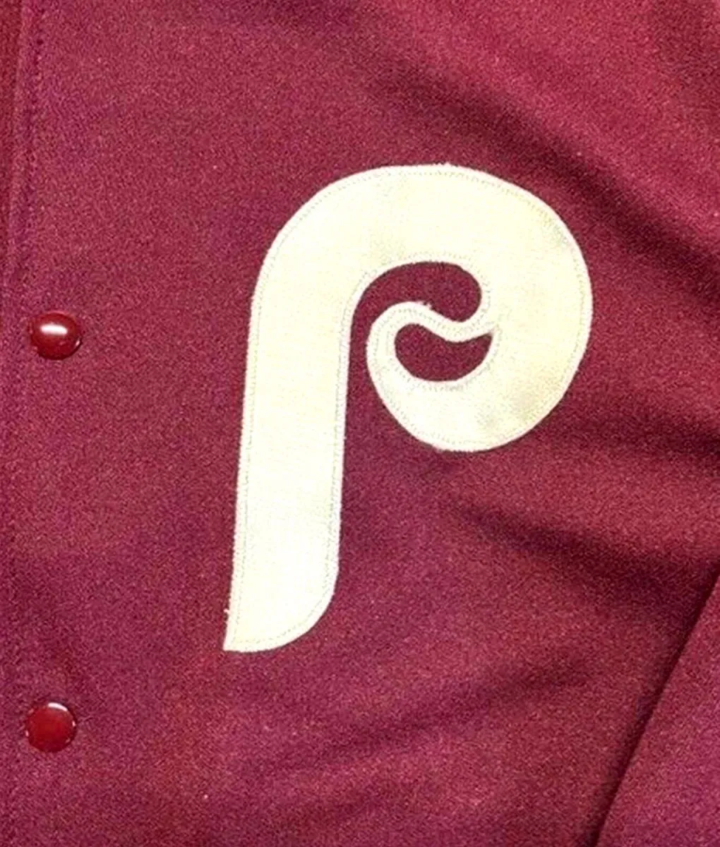 Philadelphia Phillies Maroon Wool Varsity Jacket