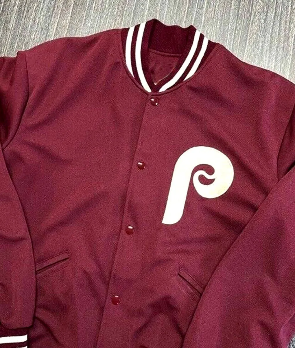 Philadelphia Phillies Maroon Wool Varsity Jacket