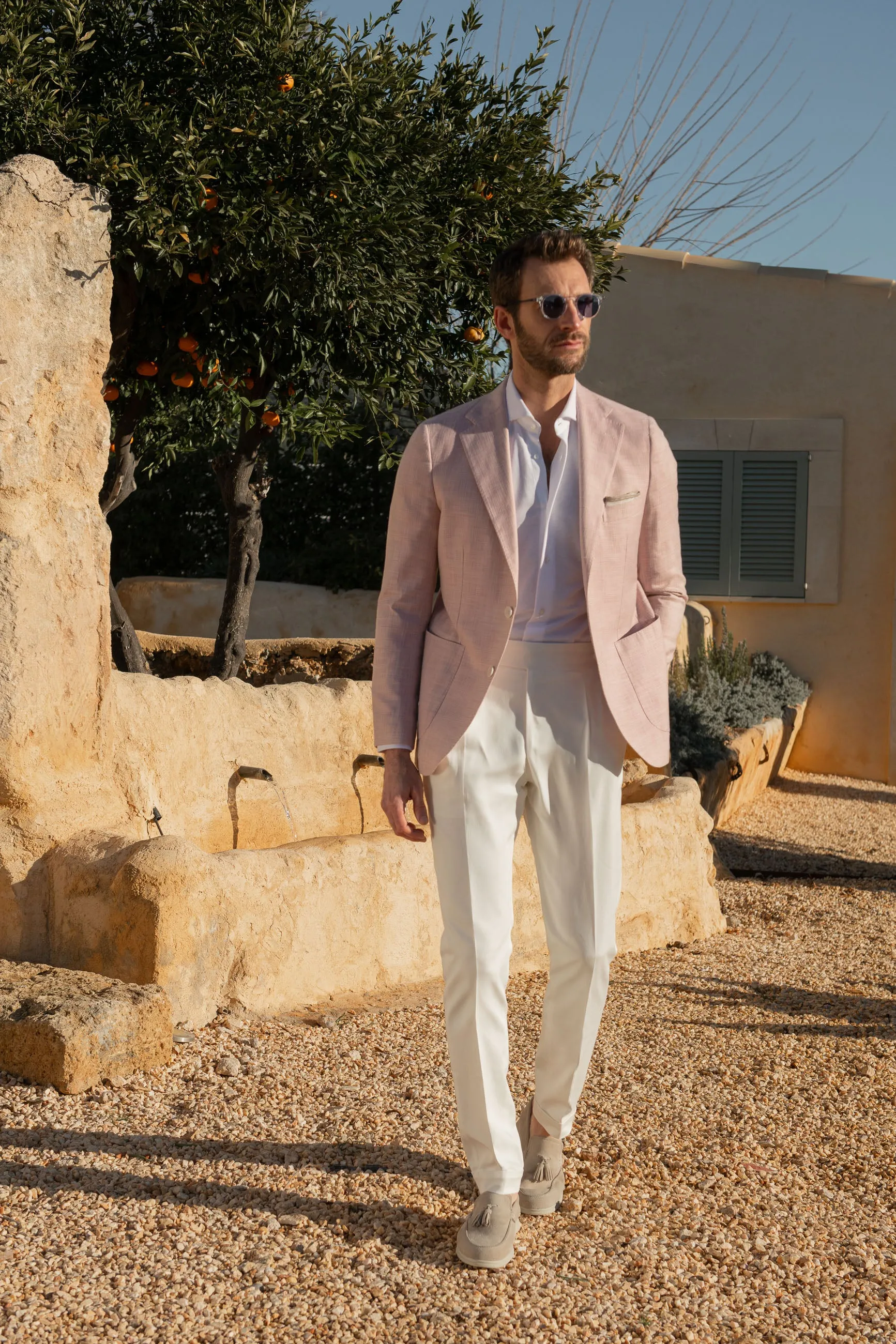 Pink jacket in Loro Piana fabric - Made in Italy