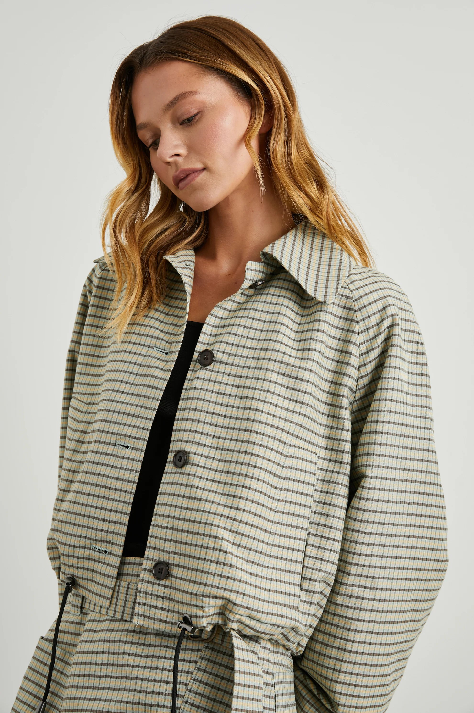 Rails North Jacket in Sage Mini Check