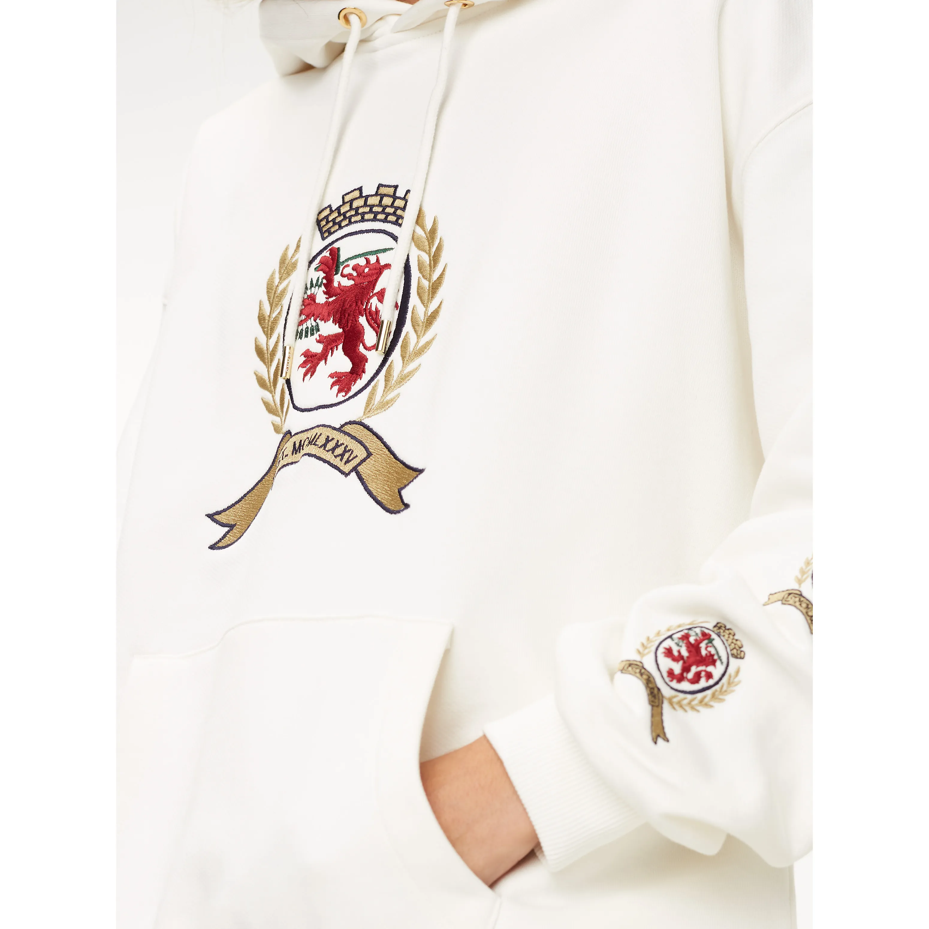 Red Repeat Crest Sleeve Hoody | Sweatshirts & Hoodies | Tommy Hilfiger