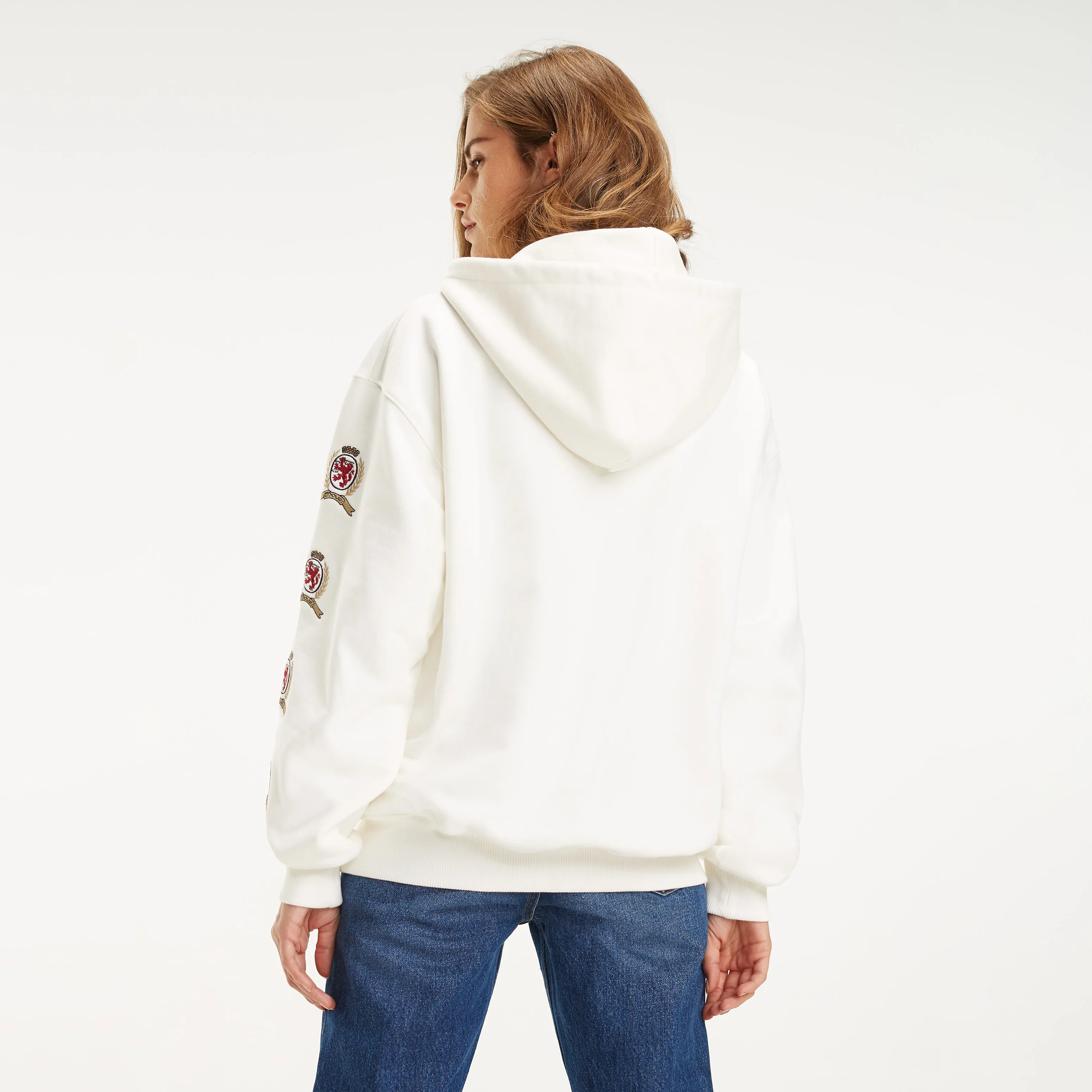 Red Repeat Crest Sleeve Hoody | Sweatshirts & Hoodies | Tommy Hilfiger