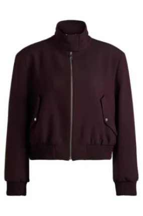 Relaxed-fit zip-up jacket in melange twill