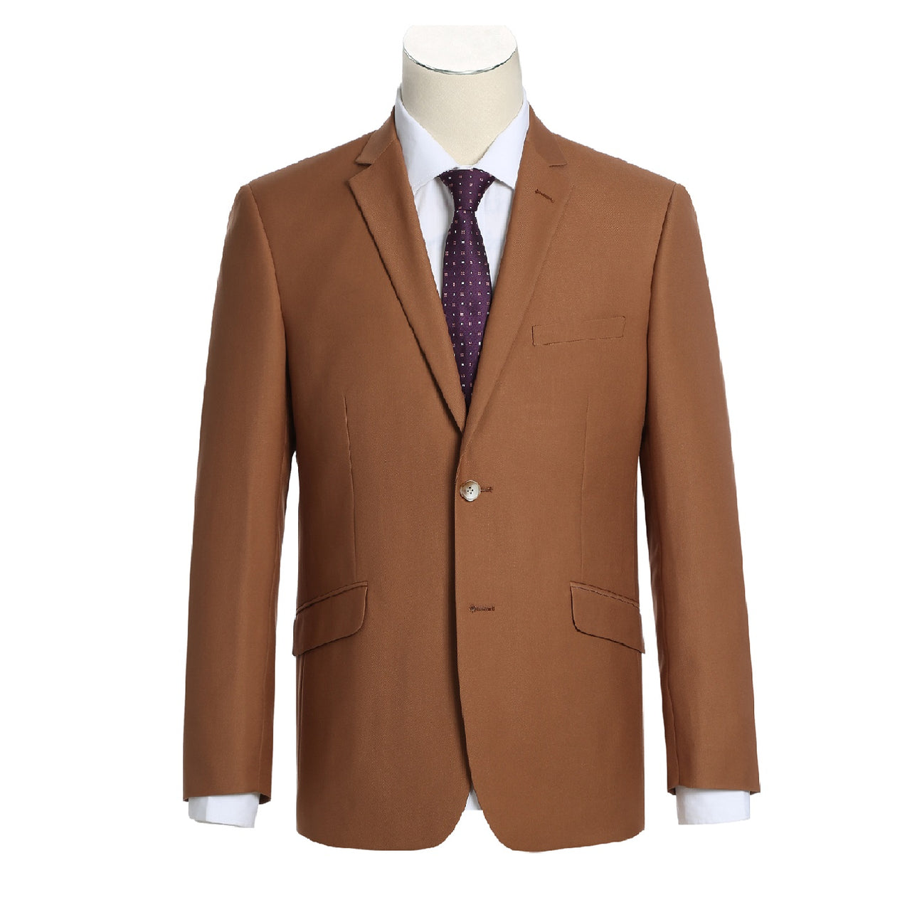 RENOIR 2-Piece Slim Fit Single Breasted Notch Lapel Brown Suit 201-106