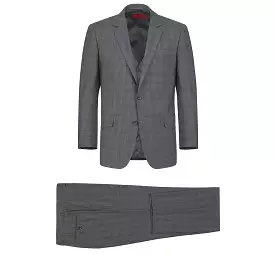 RENOIR 3-Piece Classic Fit Single Breasted Windowpane Suit 278-1