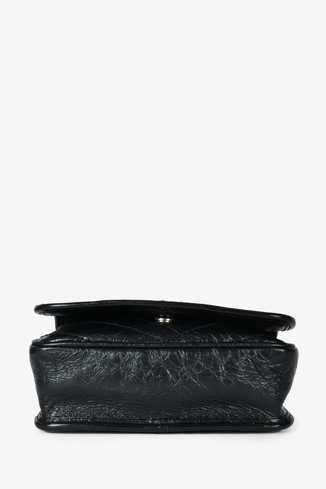 Saint Laurent Black Vintage Leather 'Niki' Wallet on Chain