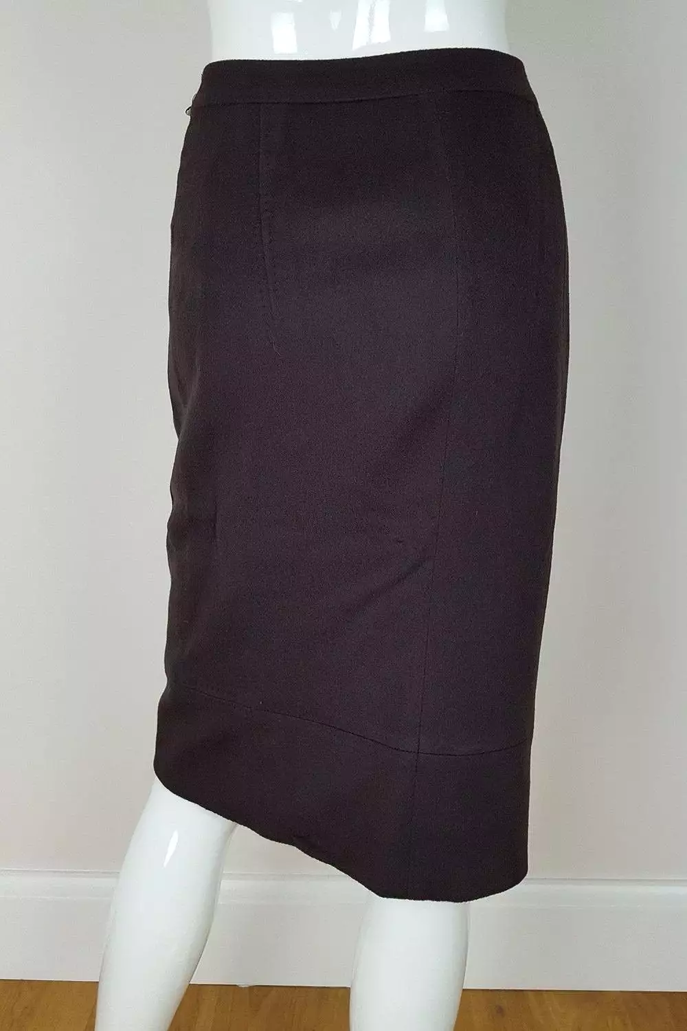 SEBASTIEN D RODRIGUEZ Camel Hair Wool Brown Pencil Skirt (S)