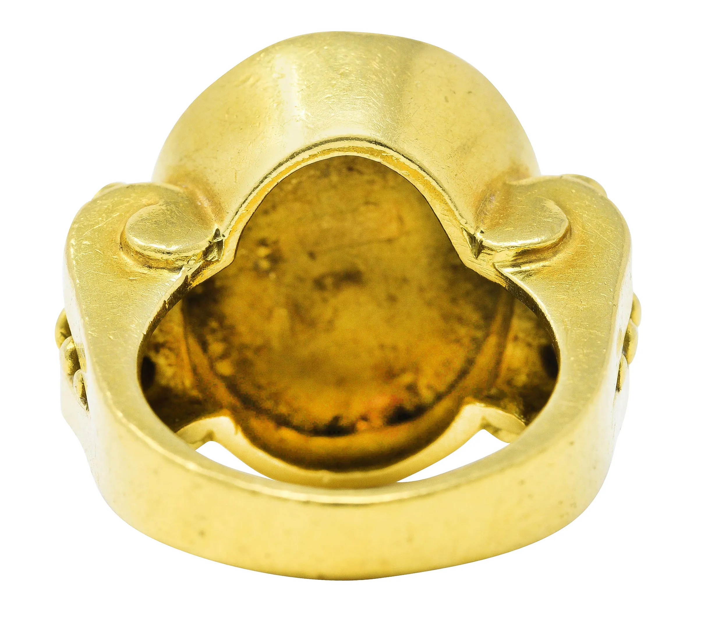 SeidenGang Neoclassical Diamond 18 Karat Yellow Gold Greek Muse Signet Ring