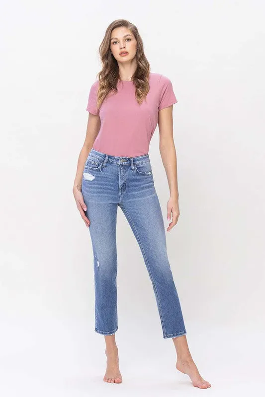 Serenity High Rise Slim Straight Jeans