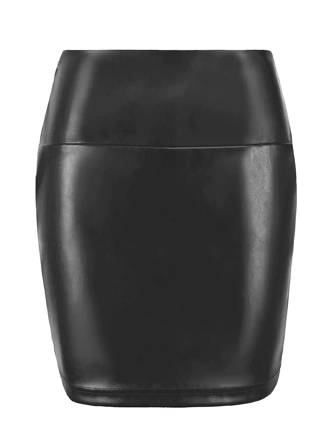 Sexy High Waist Faux Leather Pencil Skirt - Black/Red/Brown