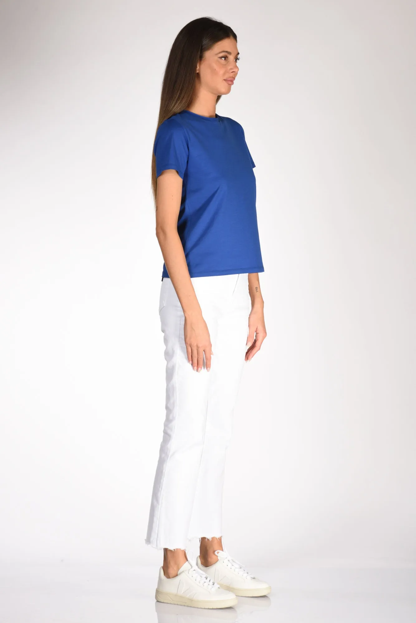 Shirt C Zero Tshirt Girocollo Bluette Donna